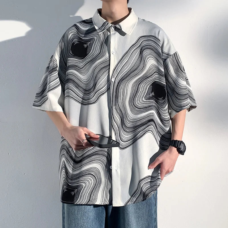 Oceanic Swirls Relaxed Shirt