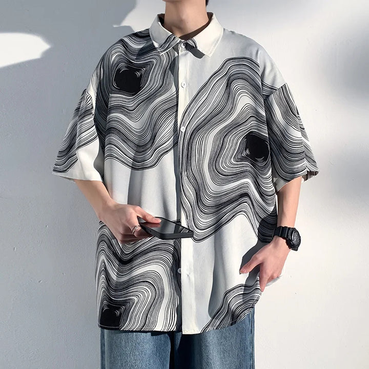 Oceanic Swirls Relaxed Shirt