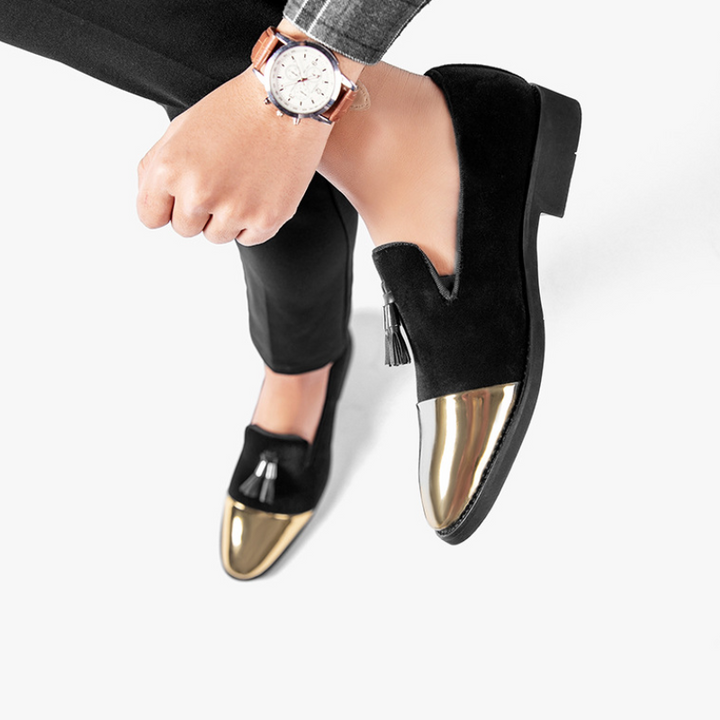 Gatsby Metallic Cap-Toe Loafers
