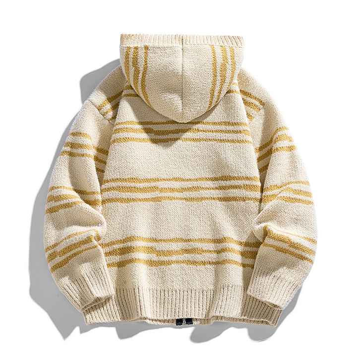 Sketch Stripe Hooded Cardigan