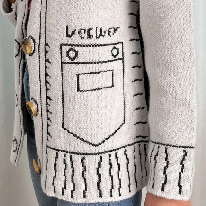Oversized Animated Knitted Cardigan