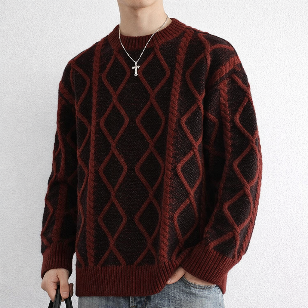 Diamond Aran Crew