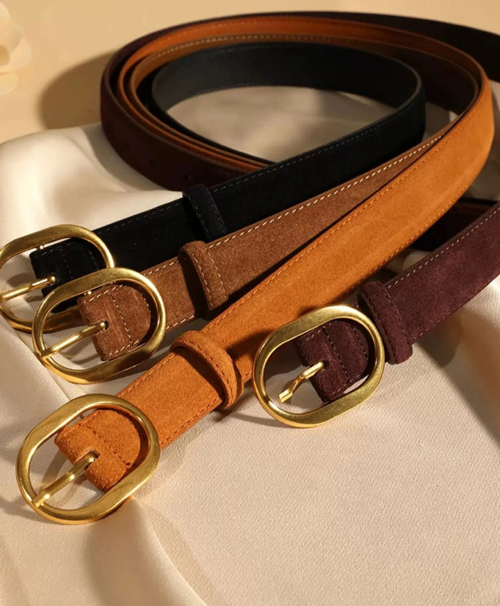 Signature Suede & Leather Belt