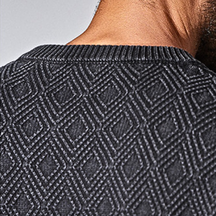 Raised Diamond Knit Pullover
