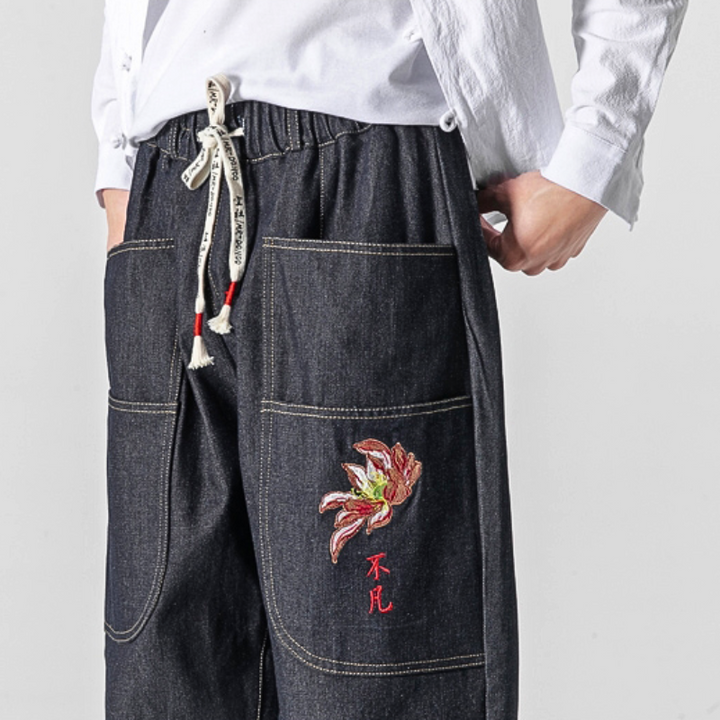 Takumi Embroidered Denim Pants