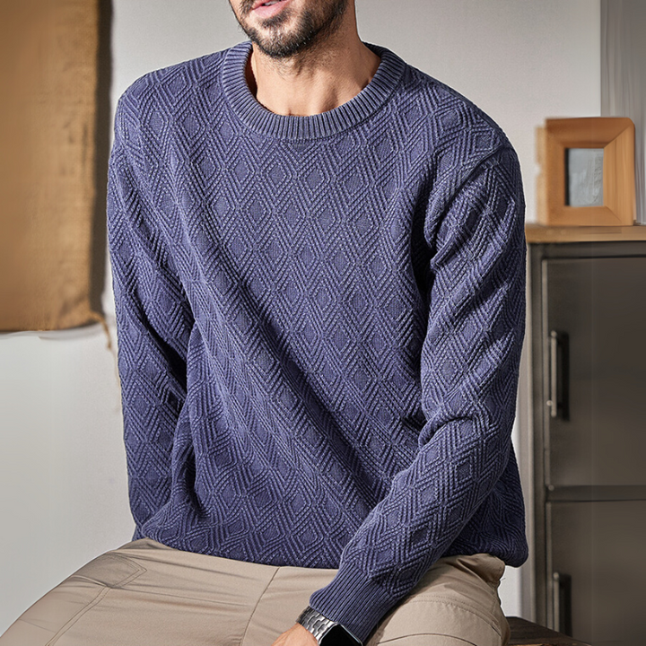 Raised Diamond Knit Pullover