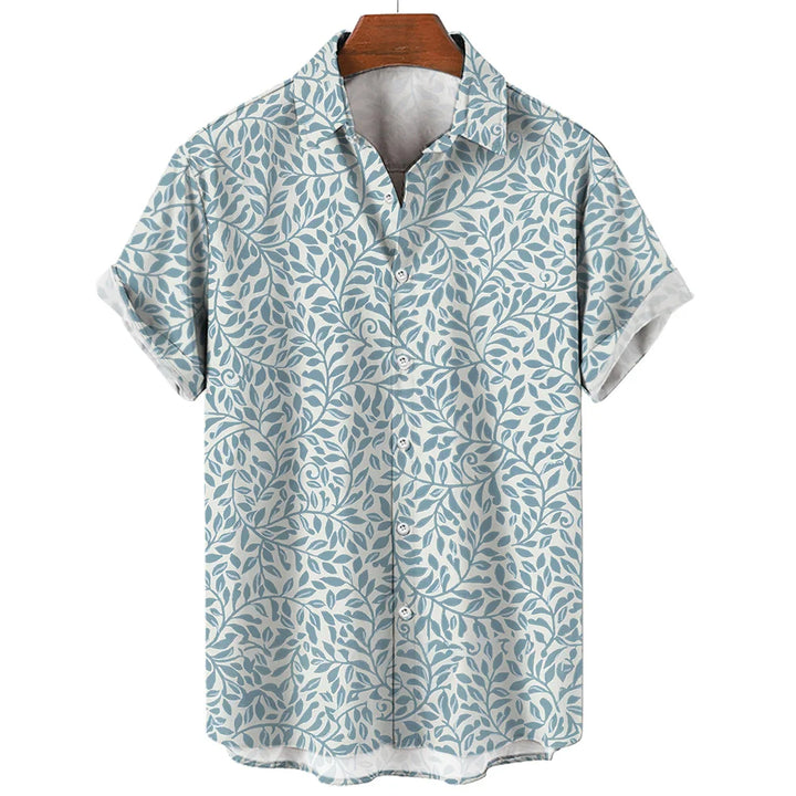 Tropical Leaf Print Short Sleeve