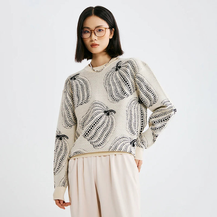 Classic Pumpkin-Patch Textured Sweater