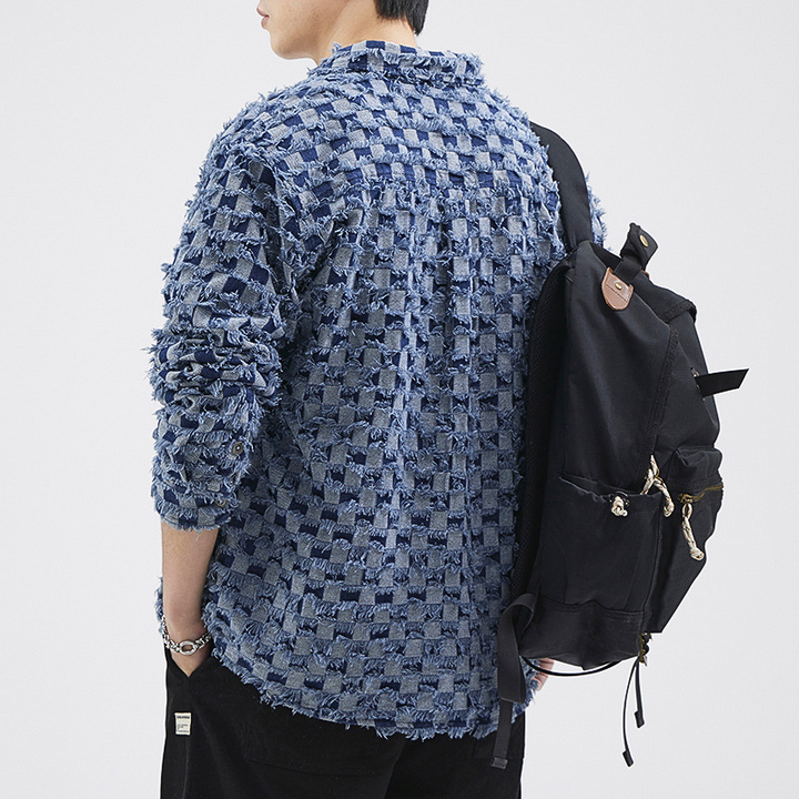Frayed Patchwork Denim Jacket
