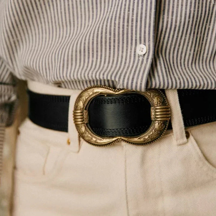 Vintage Luxe Sculpted Buckle Belt