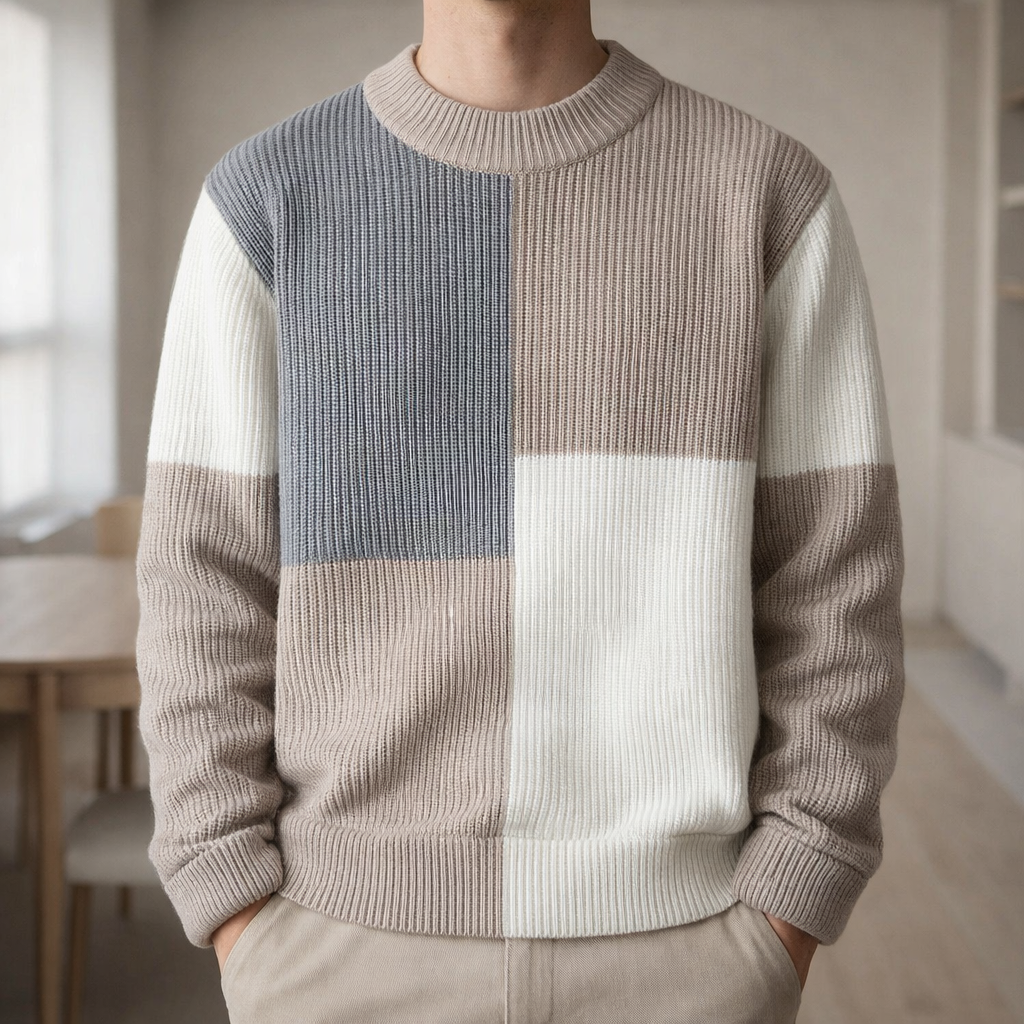 James Color-Block Knit Crewneck