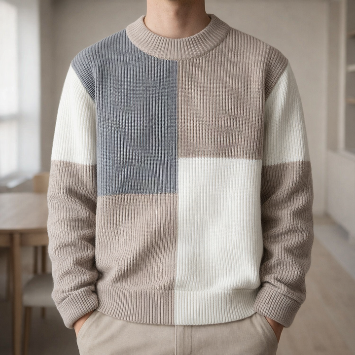 James Color-Block Knit Crewneck