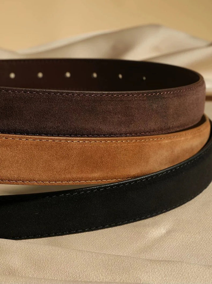 Signature Suede & Leather Belt