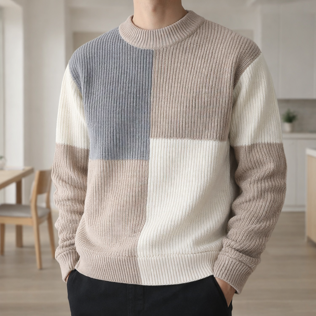 James Color-Block Knit Crewneck