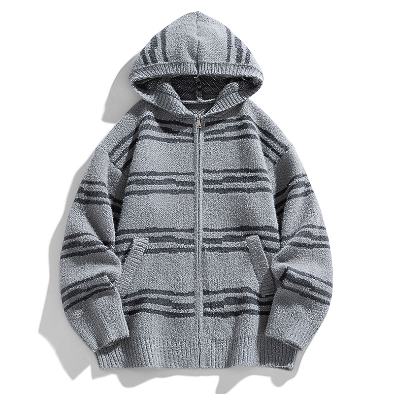 Sketch Stripe Hooded Cardigan