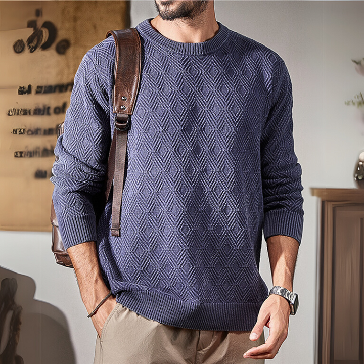 Raised Diamond Knit Pullover