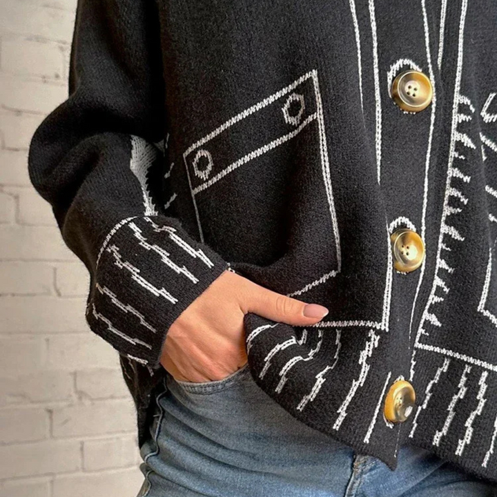 Oversized Animated Knitted Cardigan