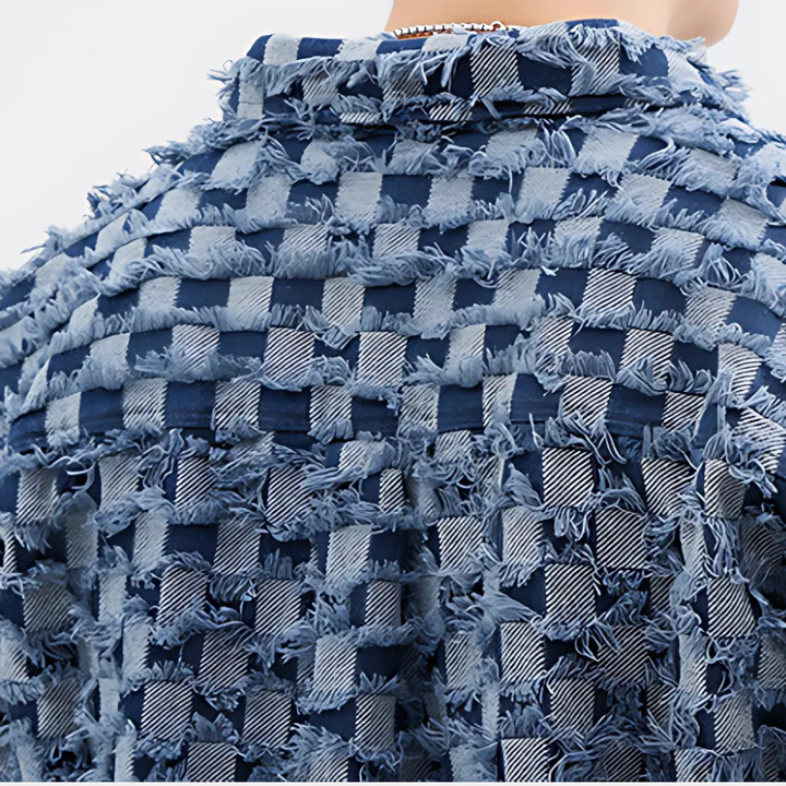 Frayed Patchwork Denim Jacket