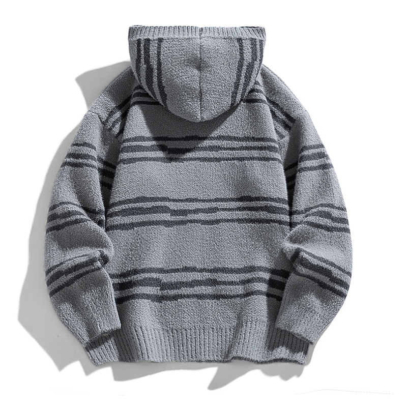 Sketch Stripe Hooded Cardigan