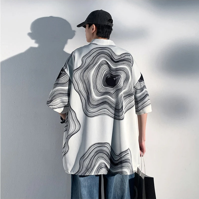 Oceanic Swirls Relaxed Shirt