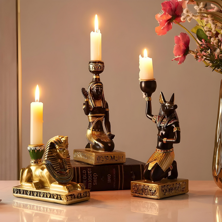 Ancient-Egypt Candle Holder Figurines