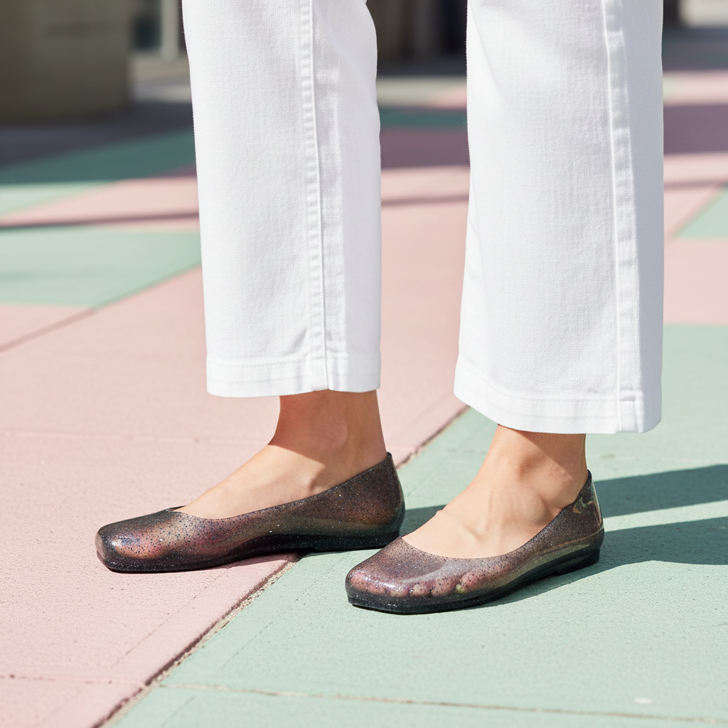 Marbella Glitter Jelly Flat