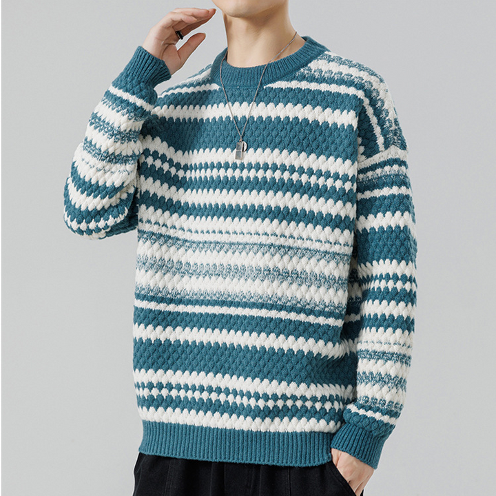 Fluffy Chevron Stripe Sweater
