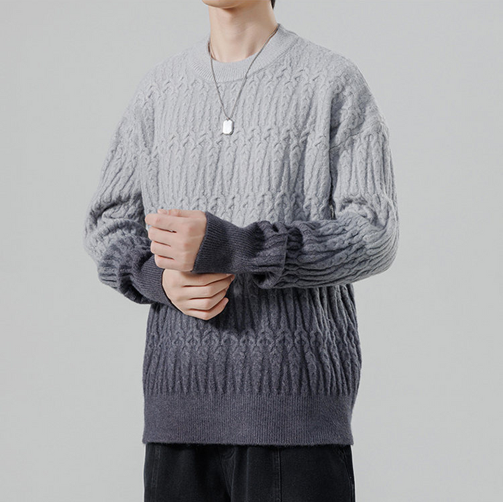 Ombrè Textured Knit Crewneck