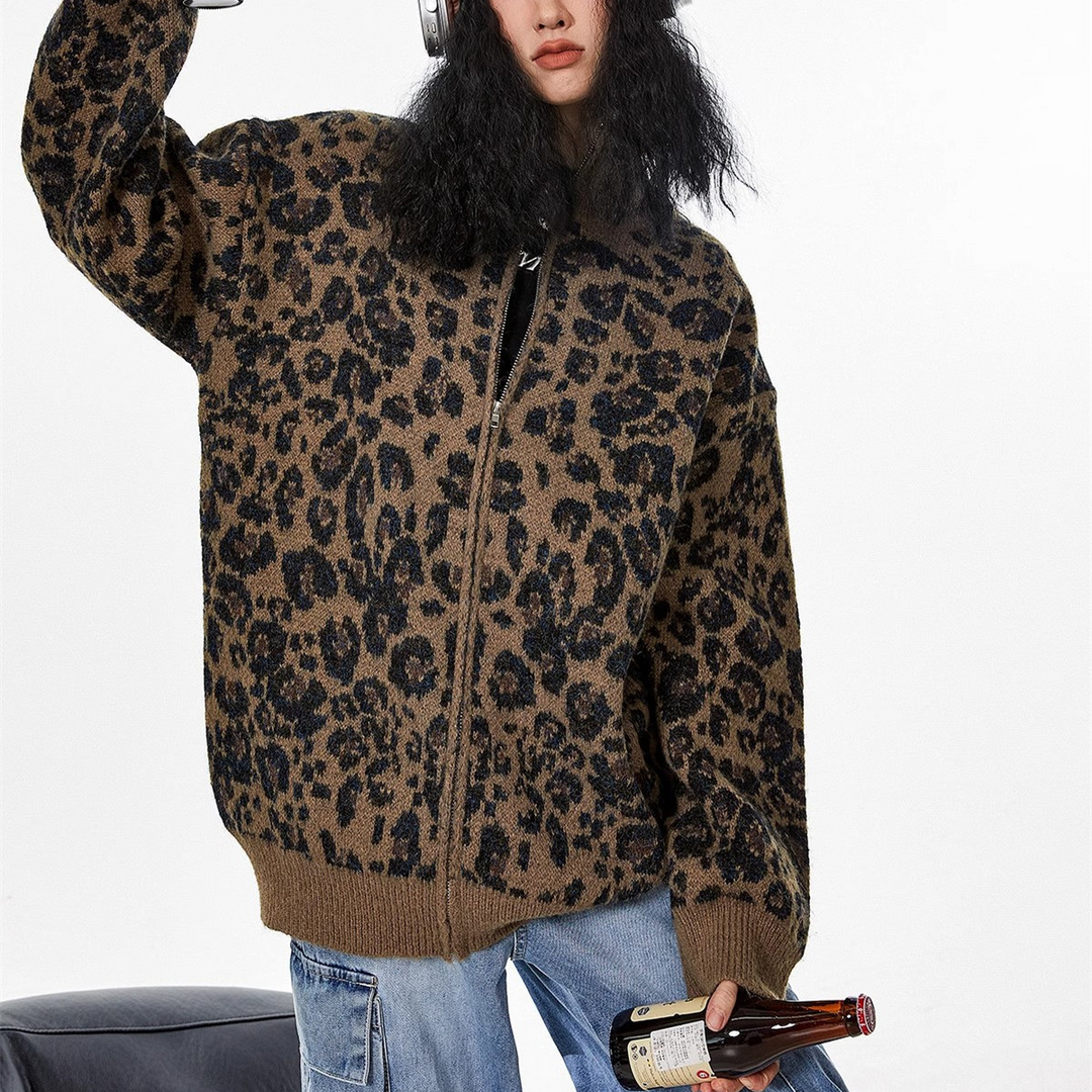 Wild Leopard Knit Jacket