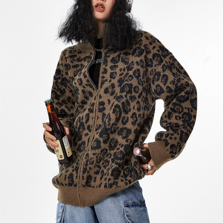 Wild Leopard Knit Jacket