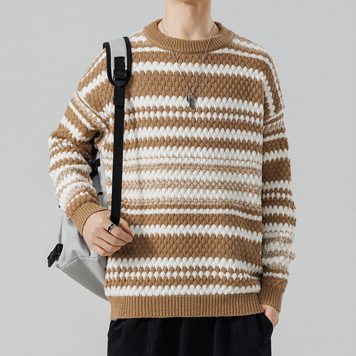 Fluffy Chevron Stripe Sweater