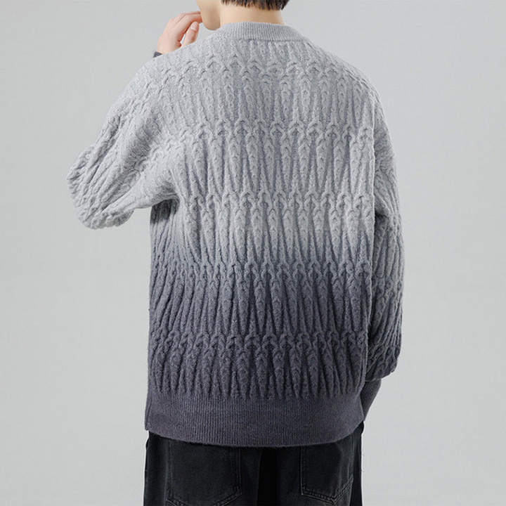 Ombrè Textured Knit Crewneck