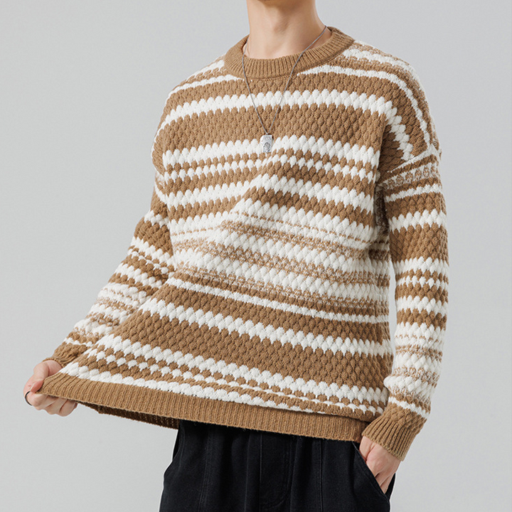 Fluffy Chevron Stripe Sweater