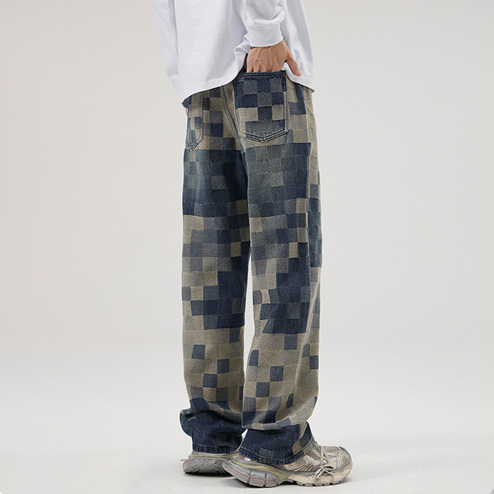 Pixel Patch Denim Pants