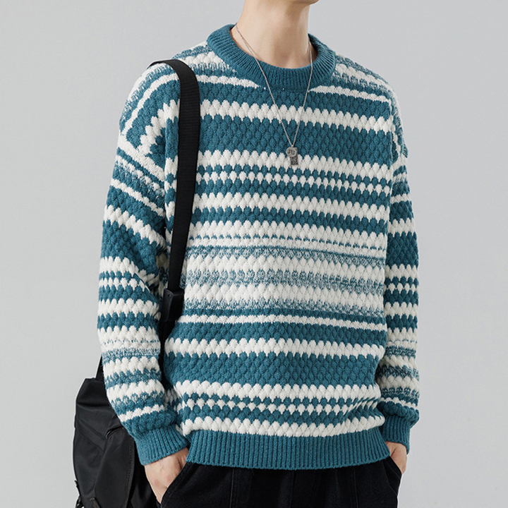 Fluffy Chevron Stripe Sweater