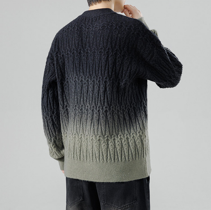 Ombrè Textured Knit Crewneck