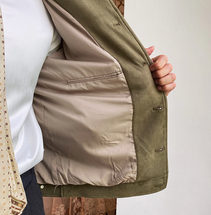 Rugged Suede Button-up Jacket