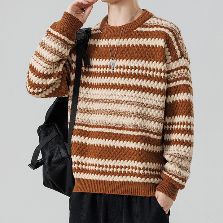 Fluffy Chevron Stripe Sweater
