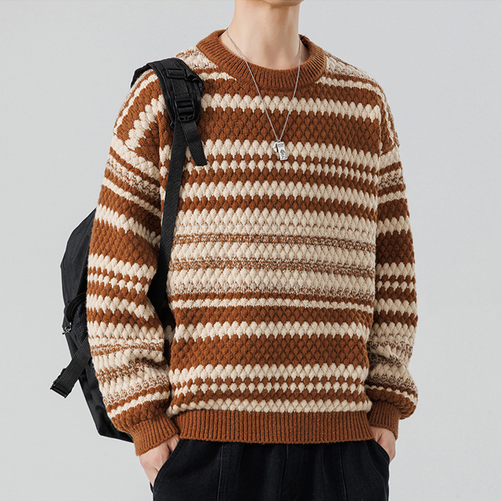 Fluffy Chevron Stripe Sweater