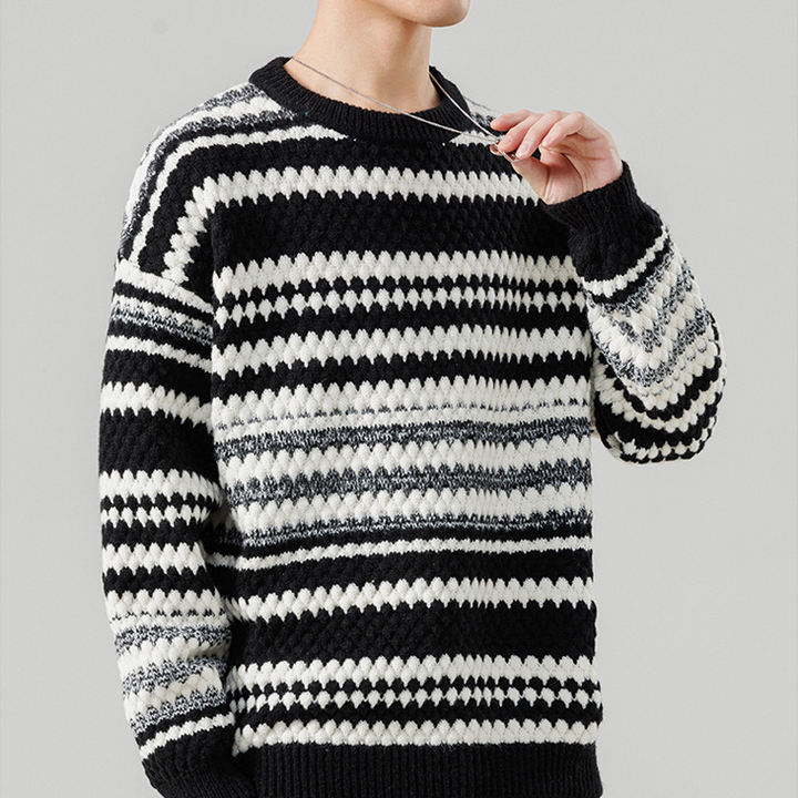 Fluffy Chevron Stripe Sweater