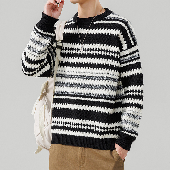 Fluffy Chevron Stripe Sweater