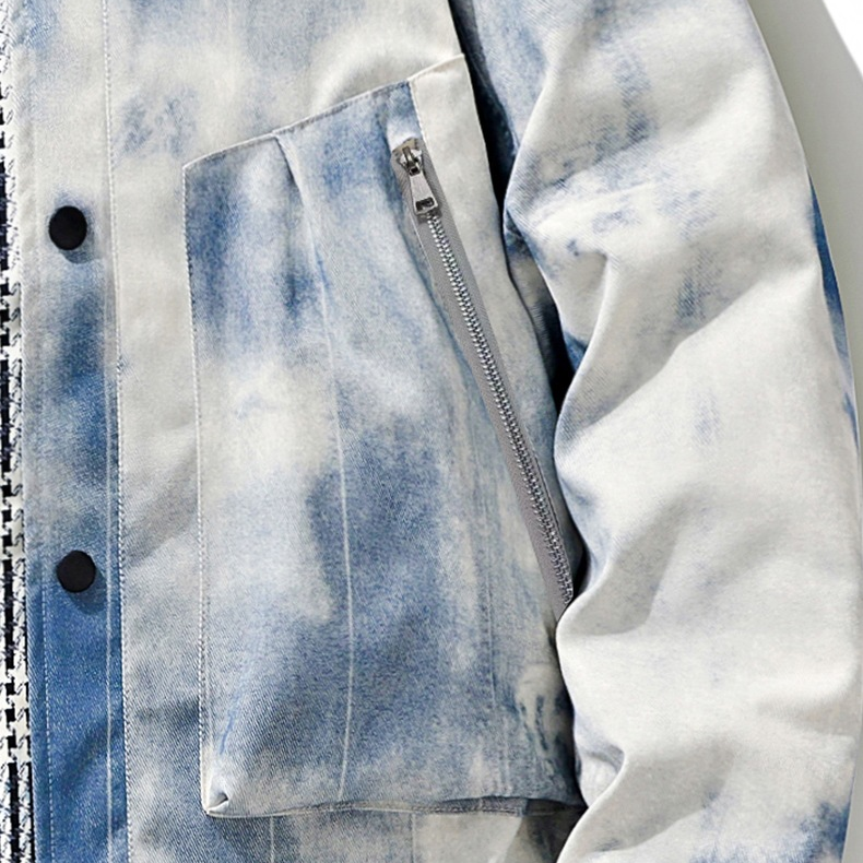 Cloud-Wash Denim Bomber Jacket