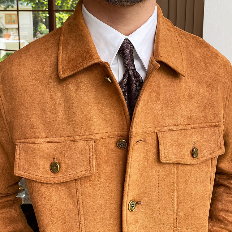 Rugged Suede Button-up Jacket