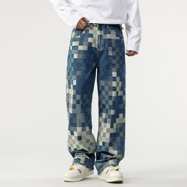 Pixel Patch Denim Pants