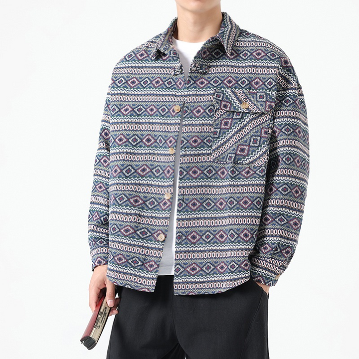 Ethnical Geometric Shirt-Jacket
