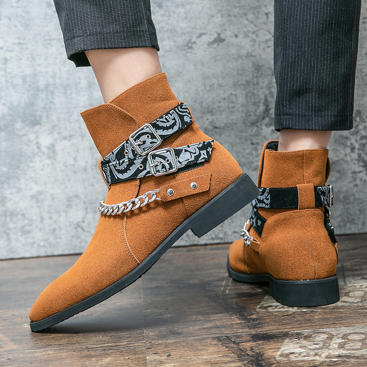 Thorne Paisley Belted Boots