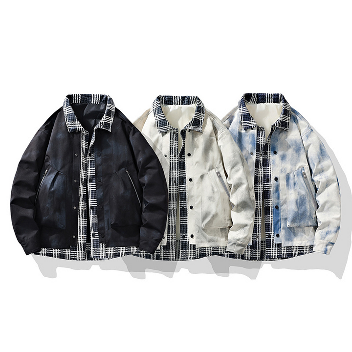 Cloud-Wash Denim Bomber Jacket