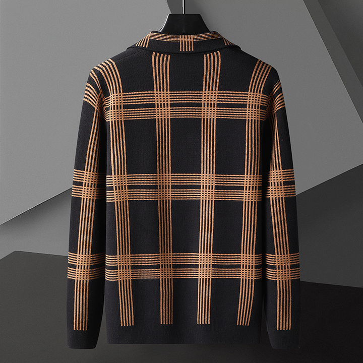 Saffré Plaid Knit Cardigan