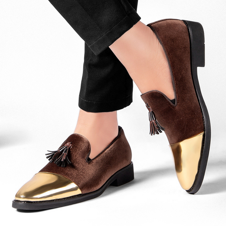 Gatsby Metallic Cap-Toe Loafers