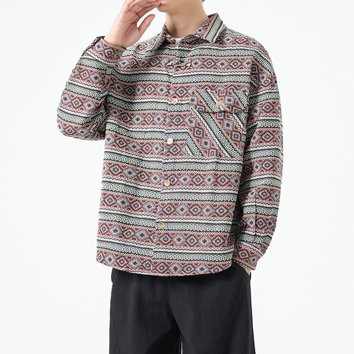 Ethnical Geometric Shirt-Jacket